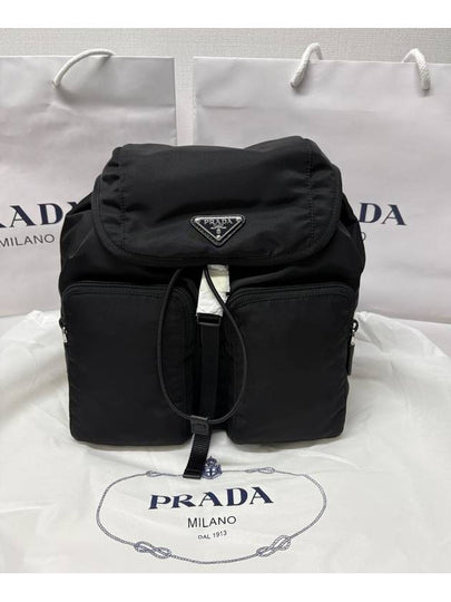 Nylon Triangle Logo Pocono Backpack Black - PRADA - BALAAN 2