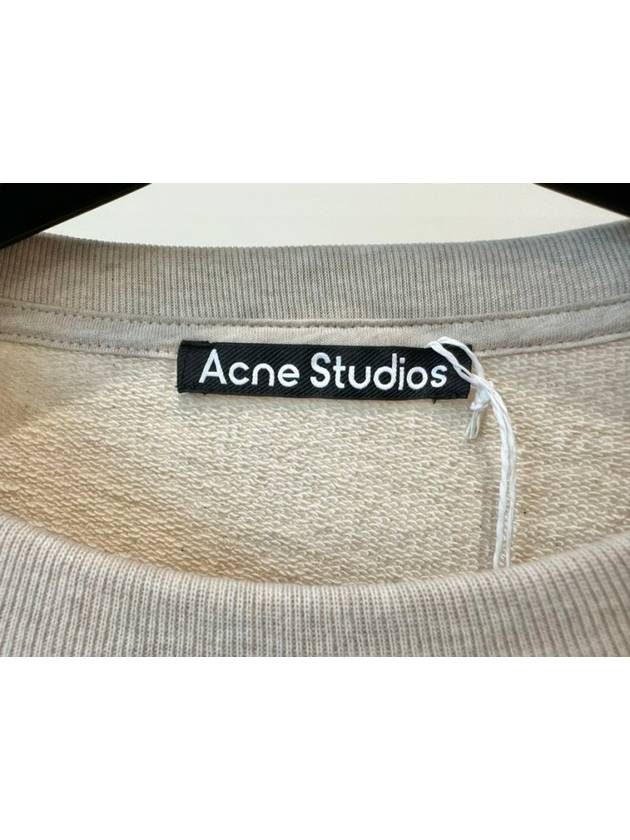 Face Patch Crew Neck Sweatshirt Oatmeal Melange - ACNE STUDIOS - BALAAN 8