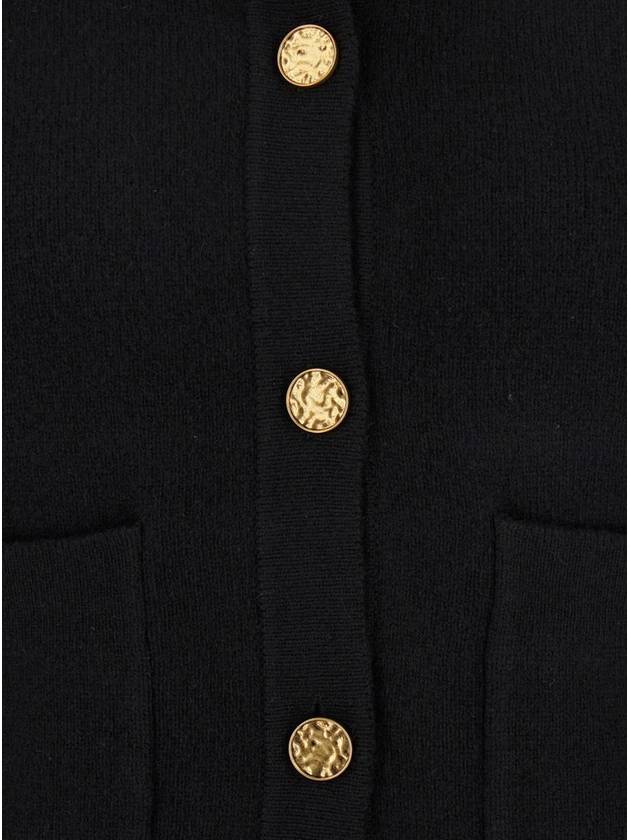 Black Crewneck Cardigan With Snap Bittons In Wool An Cashmere Blend Woman - TOTEME - BALAAN 3