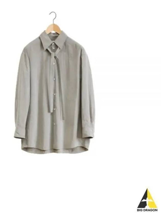 Tie Detail Satin Shirt Grey - LEMAIRE - BALAAN 2
