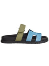 Women's Chypre Sandals Suede Goatskin Blue Khaki - HERMES - BALAAN 7