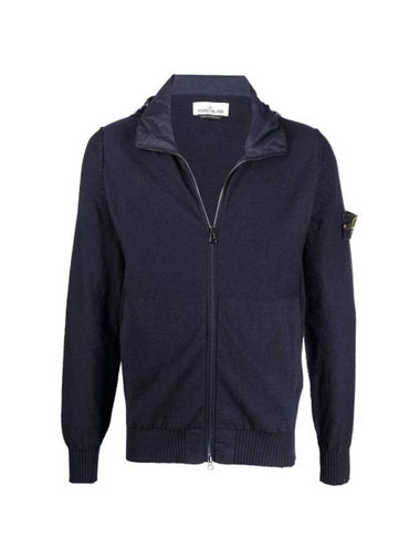 Men's Signature Wappen Hooded Zip Up Navy - STONE ISLAND - BALAAN 1