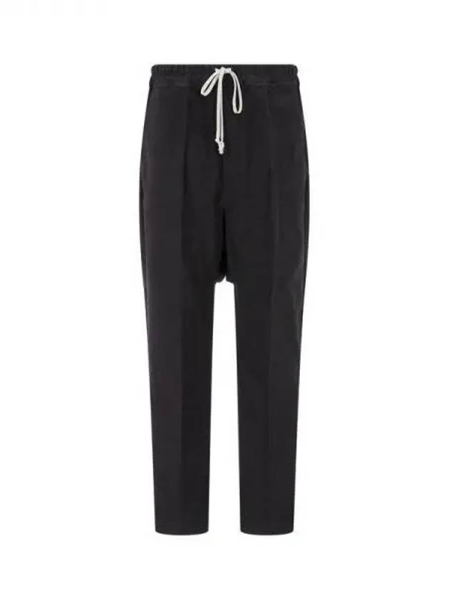 MEN Drawstring Long Cotton Pants Black 270402 - RICK OWENS - BALAAN 1