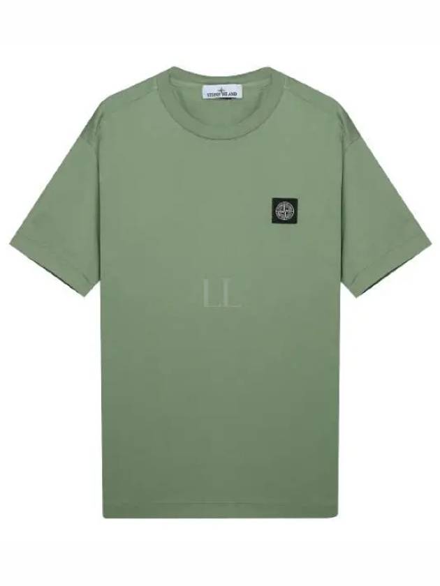 Logo Patch Cotton Short Sleeve T-Shirt Sage Green - STONE ISLAND - BALAAN 2