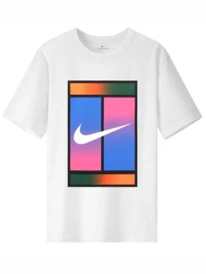 Men's Heritage Court Dri Fit Tennis Short Sleeves T-Shirt White - NIKE - BALAAN 2