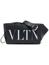 VLTN Logo Smooth Leather Belt Bag Black - VALENTINO - BALAAN 6