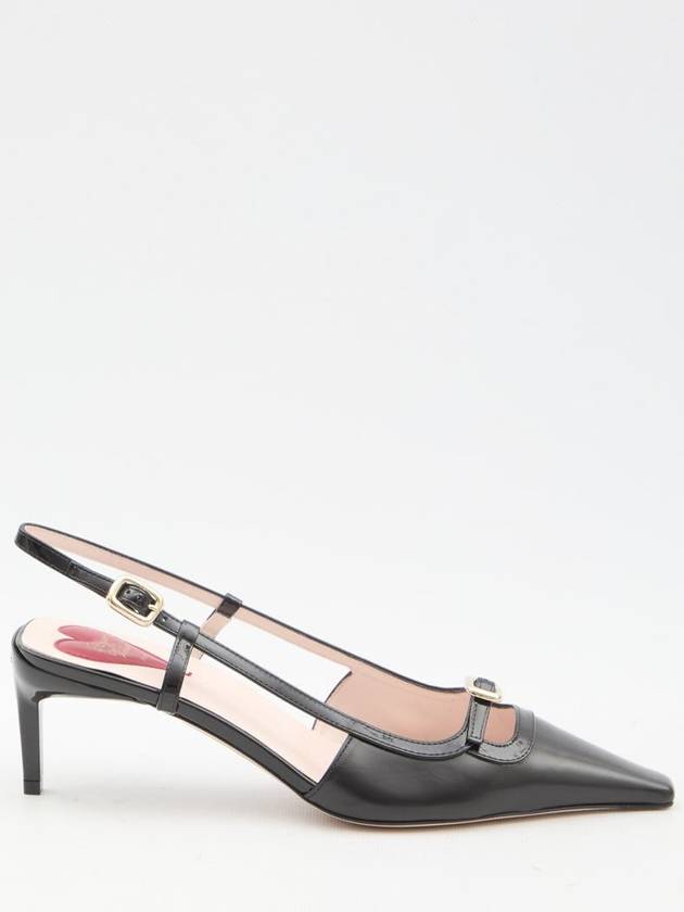 Viv' Canard Metal Mini Buckle Slingback Heel Black - ROGER VIVIER - BALAAN 2