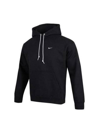 Solo Swoosh Fleece Pullover Hoodie Black - NIKE - BALAAN 2