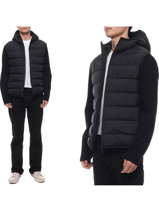 Cotton Padded Zip-Up Hoodie Black - MONCLER - BALAAN 3