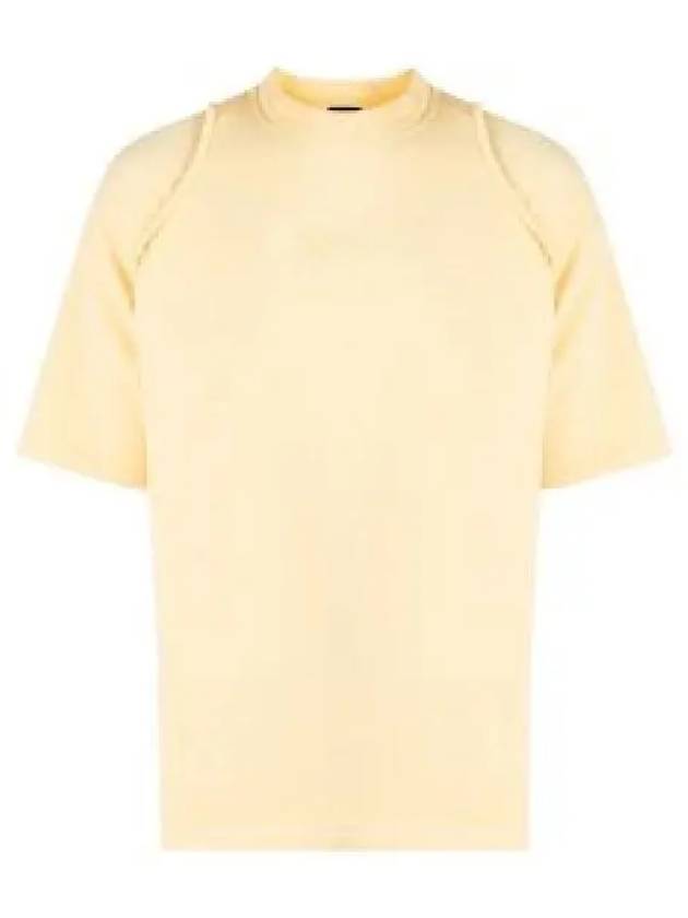 Camargue Embroidered Logo Cotton Short Sleeve T-shirt Light Yellow - JACQUEMUS - BALAAN 2