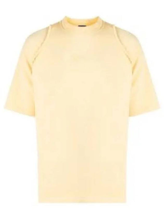 Camargue Embroidered Logo Cotton Short Sleeve T-shirt Light Yellow - JACQUEMUS - BALAAN 2