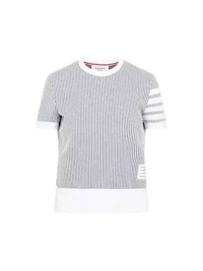 4-Bar Striped Knit Top Grey - THOM BROWNE - BALAAN 2