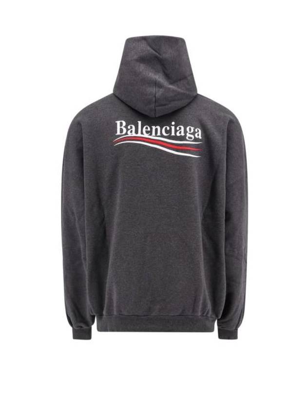 Embroidered Logo Cotton Hoodie Grey - BALENCIAGA - BALAAN 3