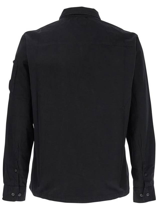 Black Jacket With Lens Motif Applied On The Sleeve In Cotton Man - CP COMPANY - BALAAN 2