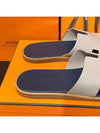 Men's Izmir Sandals Calfskin Absong Light Beige Dark Gray - HERMES - BALAAN 4