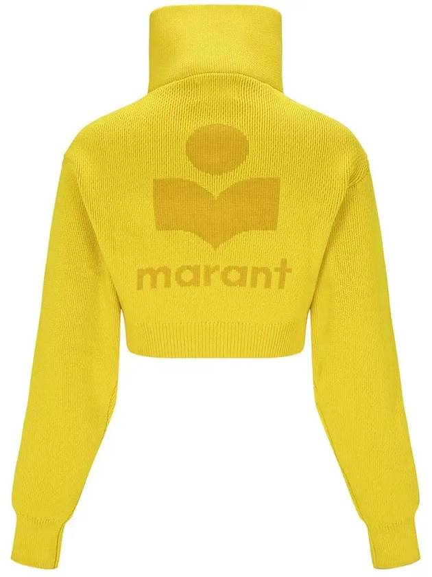 Women's High Neck Crop Cardigan Yellow - ISABEL MARANT - BALAAN 4