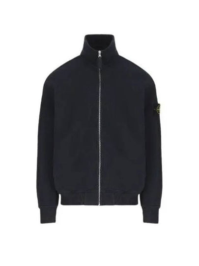 Cotton Zip-Up Jacket Black - STONE ISLAND - BALAAN 2