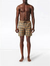 Men's Small Scale Check Drawstring Swim Shorts Beige - BURBERRY - BALAAN 3