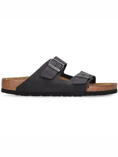 Arizona Oiled Leather Slippers Black - BIRKENSTOCK - BALAAN 2