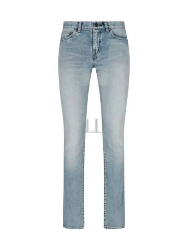 Slim Fit Straight Jeans Blue - SAINT LAURENT - BALAAN 2