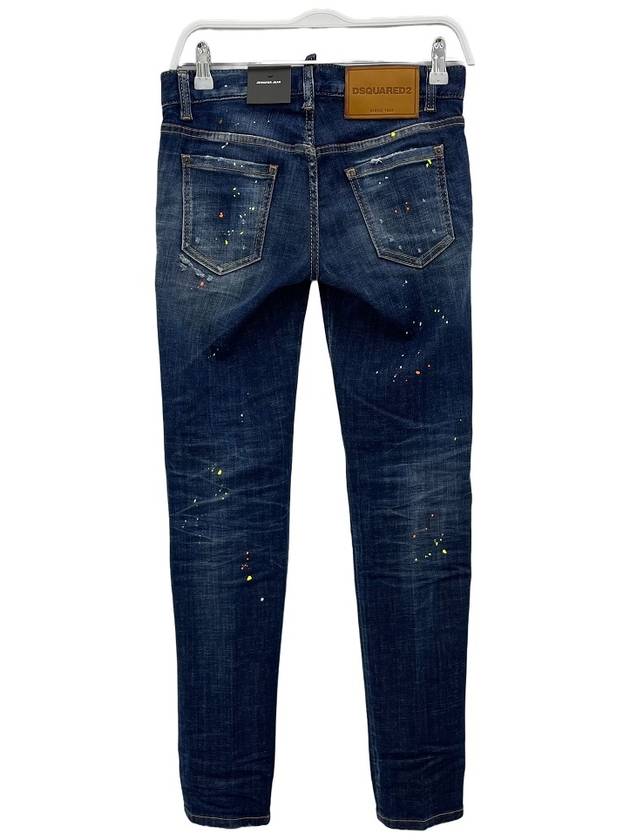 Jennifer Destroy Straight Jeans Navy - DSQUARED2 - BALAAN 3