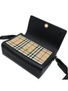 Leather and Vintage Check Note Crossbody Bag Black - BURBERRY - BALAAN 6