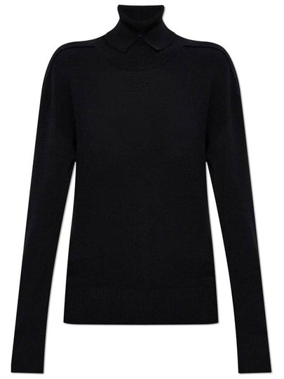 Rollneck Wool Knit Top Black - BURBERRY - BALAAN 2