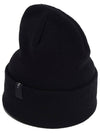 Men's Logo Patch Embroidery Beanie Black 012 - ELWKSTUDIO - BALAAN 3