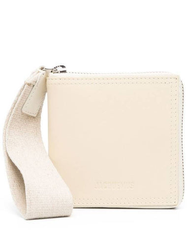 Le Carre Rond Lanyard Square Half Wallet Ivory - JACQUEMUS - BALAAN 1