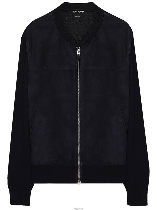 Zip-Up Wool Bomber Jacket Navy - TOM FORD - BALAAN 2