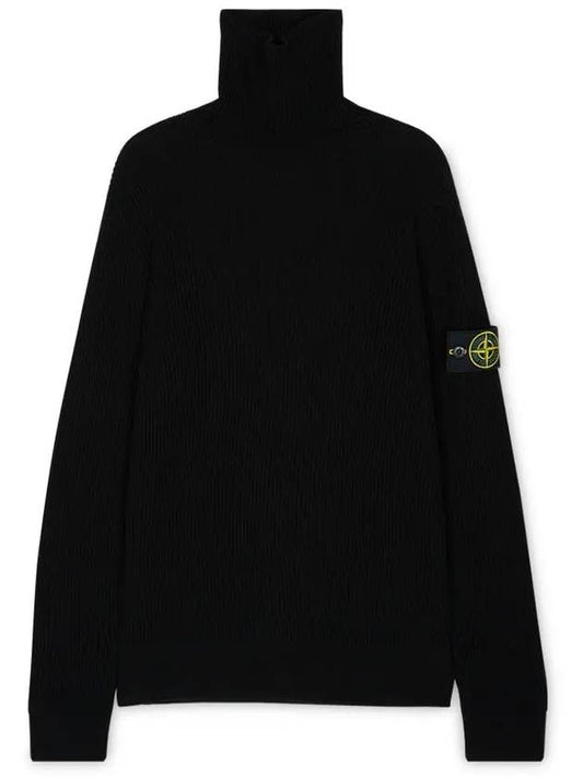 Men's Logo Patch Turtleneck Black - STONE ISLAND - BALAAN 2