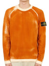 Hand Sprayed Airbrush Treatment Badge Crewneck Knit Top Orange - STONE ISLAND - BALAAN 2