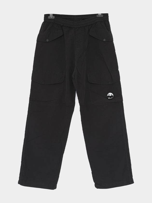 Flatt Nylon Loose Utility Straight Pants Black - CP COMPANY - BALAAN 1