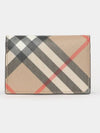 Check Folding Card Wallet Beige - BURBERRY - BALAAN 4