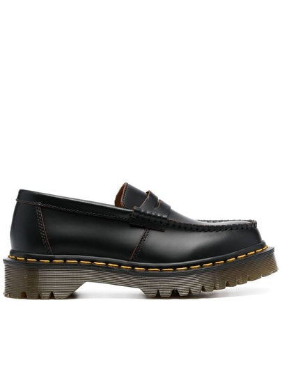 Fenton Becks Yellow Stitch Quillon Leather Loafers Black - DR. MARTENS - BALAAN 2