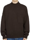 Men's Mock Neck Wool Knit Top Brown - TEN C - BALAAN 2