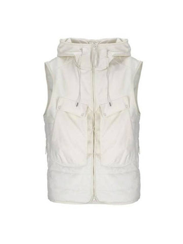 Shell R Mix Goggle Hood Padded Vest White - CP COMPANY - BALAAN 1
