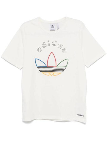 Graphic Trefoil Logo Short Slevee T Shirt White - ADIDAS - BALAAN 1