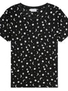 Women's Star Print Cotton Short Sleeve T-Shirt Black - SAINT LAURENT - BALAAN 3