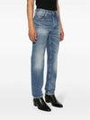 Back Logo Patch Biologics Cotton Jeans Blue - SAINT LAURENT - BALAAN 6