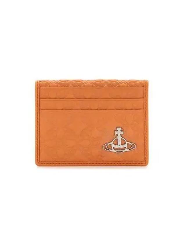 Embossed Card Holder Orange 51110023 L001Y - VIVIENNE WESTWOOD - BALAAN 1