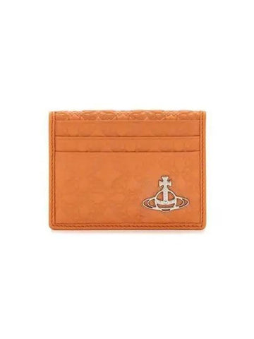 Embossed Card Holder Orange 51110023 L001Y - VIVIENNE WESTWOOD - BALAAN 1