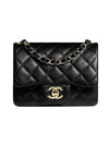 Mini Flap Lambskin Cross Bag Light Black - CHANEL - BALAAN 1