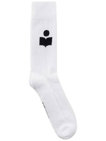 Embroidered Logo Socks White - ISABEL MARANT - BALAAN 1