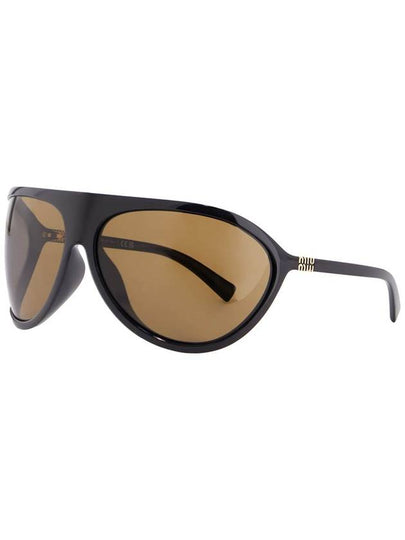 wraparound sunglasses black brown lenses uv protection 0mu a01s - MIU MIU - BALAAN 2