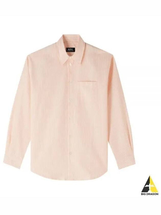 Boyfriend Long Sleeve Shirt Pink - A.P.C. - BALAAN 2