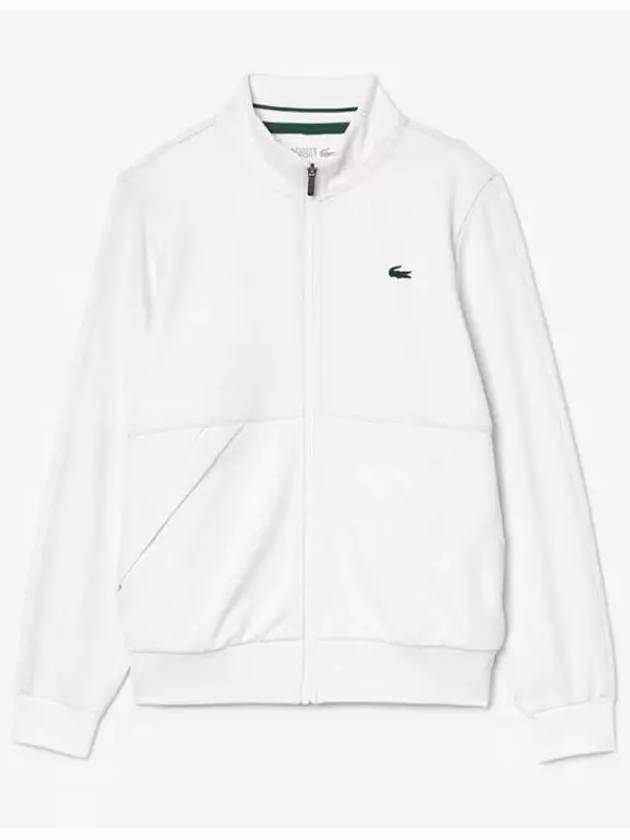 Sports Classic Fit Stretch Sweat Zip-Up Jacket White - LACOSTE - BALAAN 2