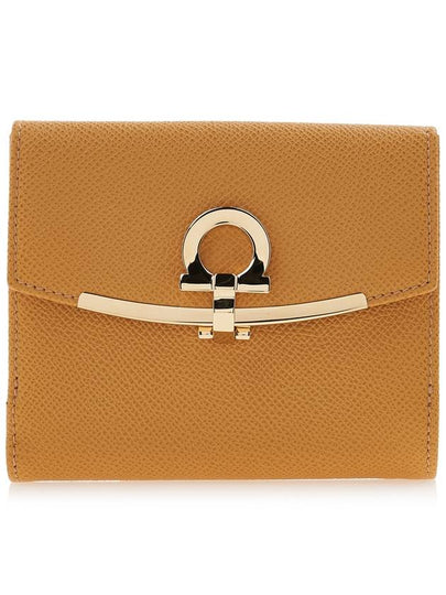 Gancini Leather Half Wallet Langur - SALVATORE FERRAGAMO - BALAAN 2