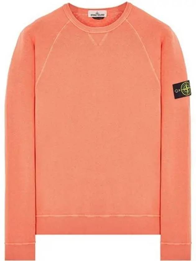 Garment Dyed Malfile Fleece Crewneck Sweatshirt Orange - STONE ISLAND - BALAAN 2