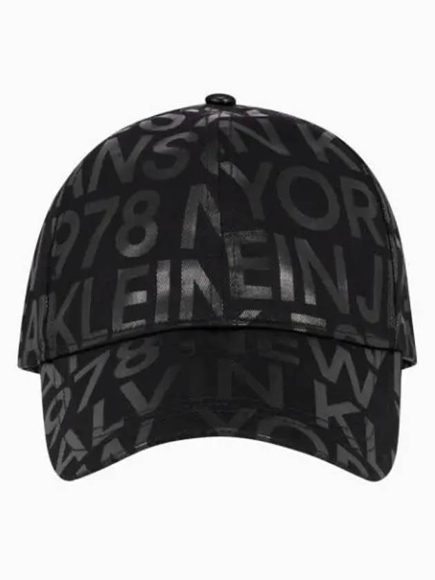 JEANS Unisex Black AOP Ball Cap HX0337 971 - CALVIN KLEIN - BALAAN 1